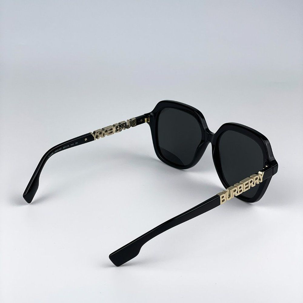 Burberry BE4389 Joni 300187  Sunglasses Black Dark Grey Square Women - Picture 9 of 12